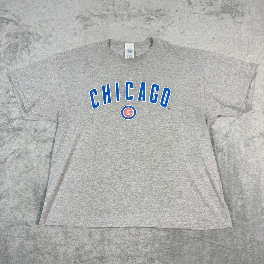 Vintage Delta Mens XL Chicago Cubs T-Shirt Gray Graphic Tee MLB USA Made